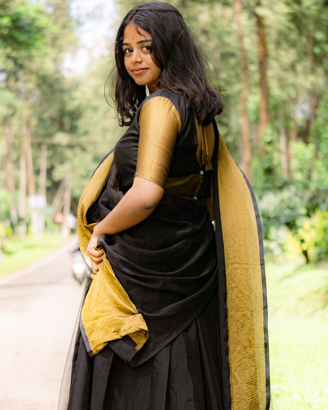 Black and Gold Party Saree