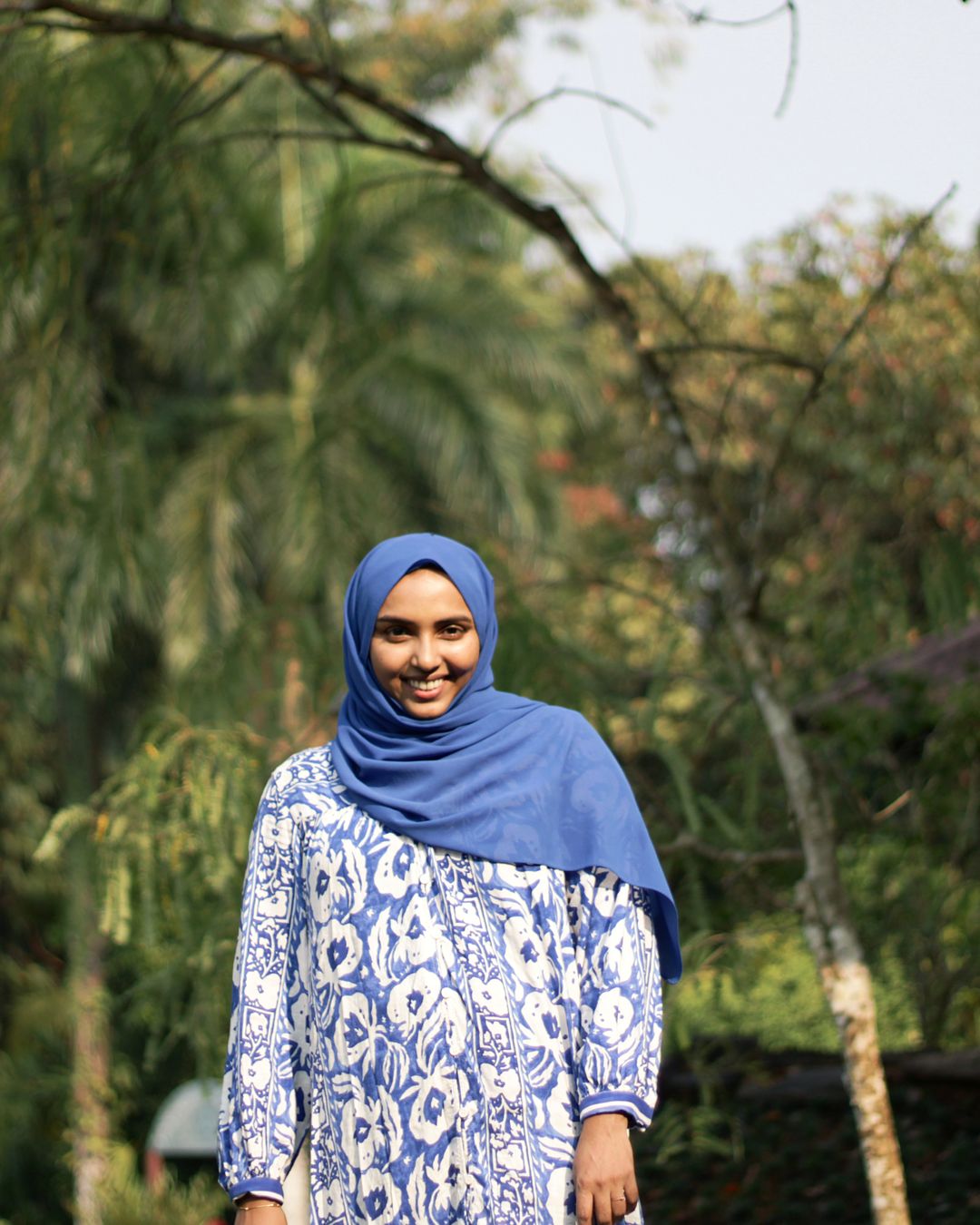 Blue Printed Hijab thumbnail 2
