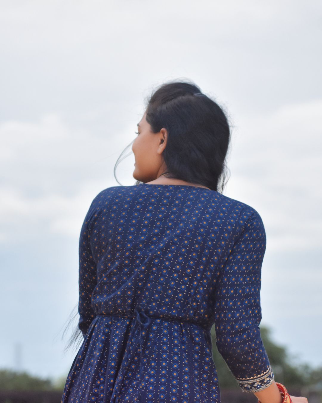 Navy Flowy Maxi Dress thumbnail 2