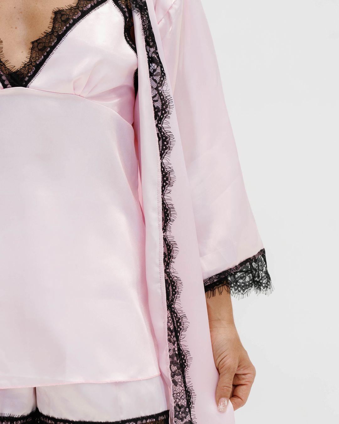 Pink Satin Pajama Set thumbnail 2