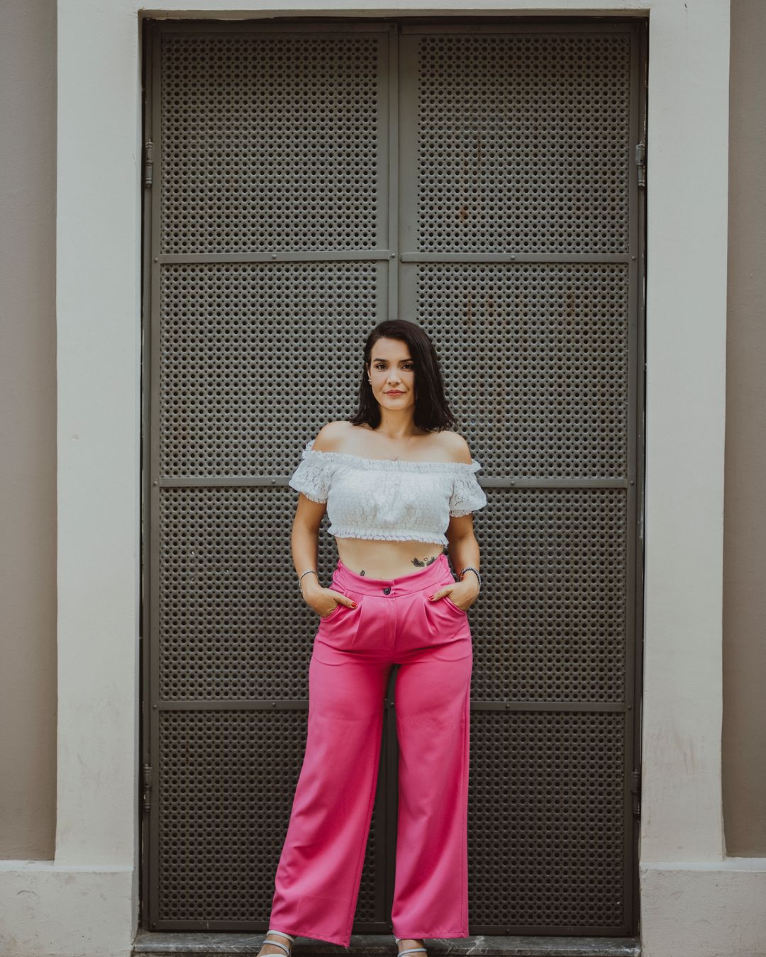 Pink Wide-Leg Pants