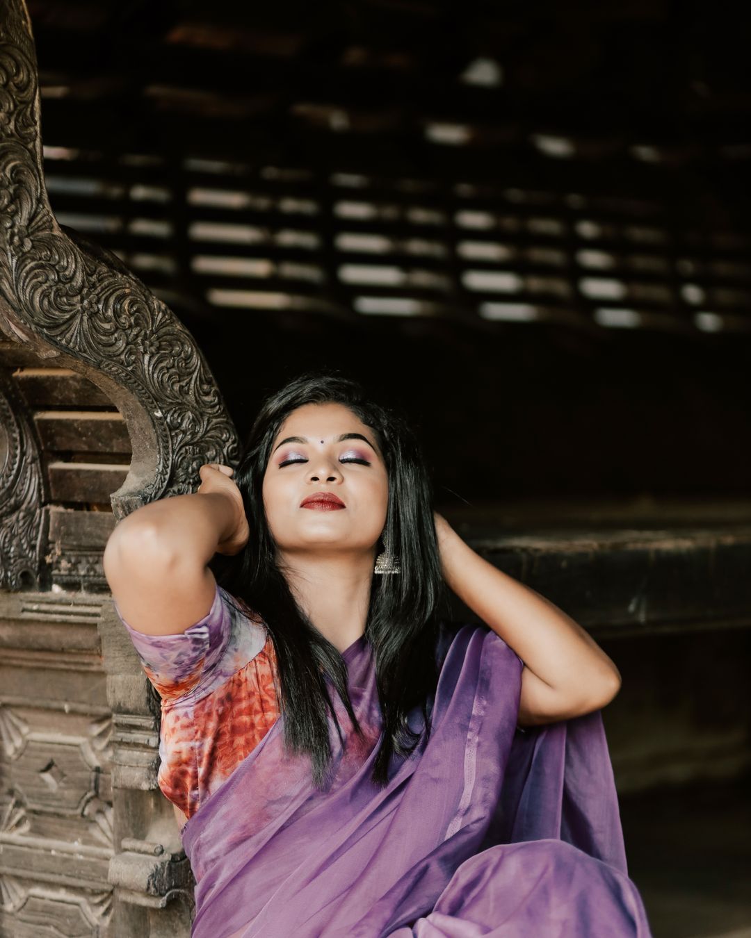Purple Georgette Saree thumbnail 3