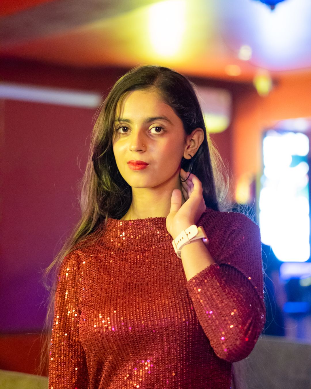 Red Sequin Party Dress