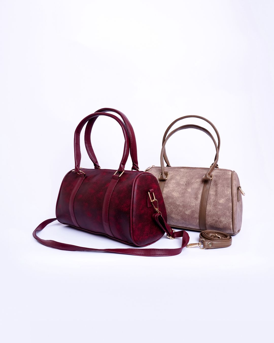 Round Duffle Style Handbag
